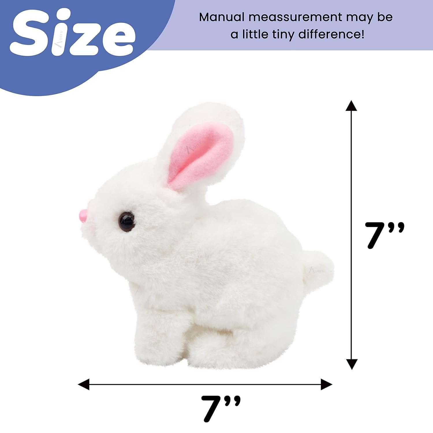 Hopping Walking Bunny Toy with Sounds, Jumping Rabbit Wiggling Ears, Twitching Mouth and Nose, Educational Interactive Bunny Rabbit Toy for Baby Kids 3