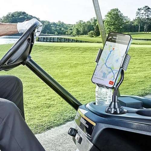 TOPGO Cup Phone Holder for Car [2025 Upgraded Ultra-Sturdy & Non-Shaking] Car Phone Mount with Adjustable Long Gooseneck Cell Phone Automobile Cradles for iPhone 16 Pro Max and More Smartphone - Black 6