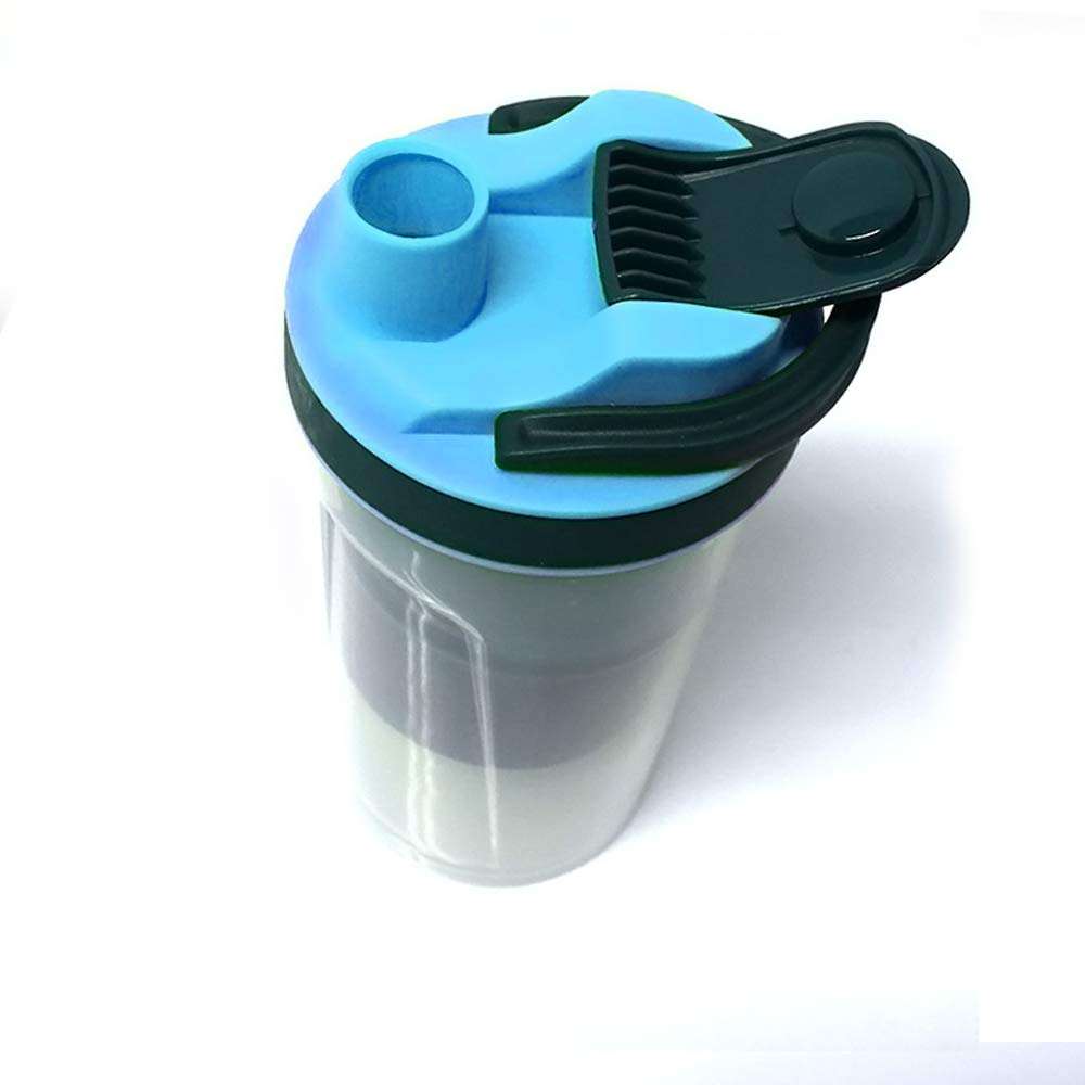 KOMTO Stylish Protein Shaker Blender Bottle BPA Free Material 100% Plastic 500ml Shaker Bottle for Gym Leakproof Unisex (Blue) 3