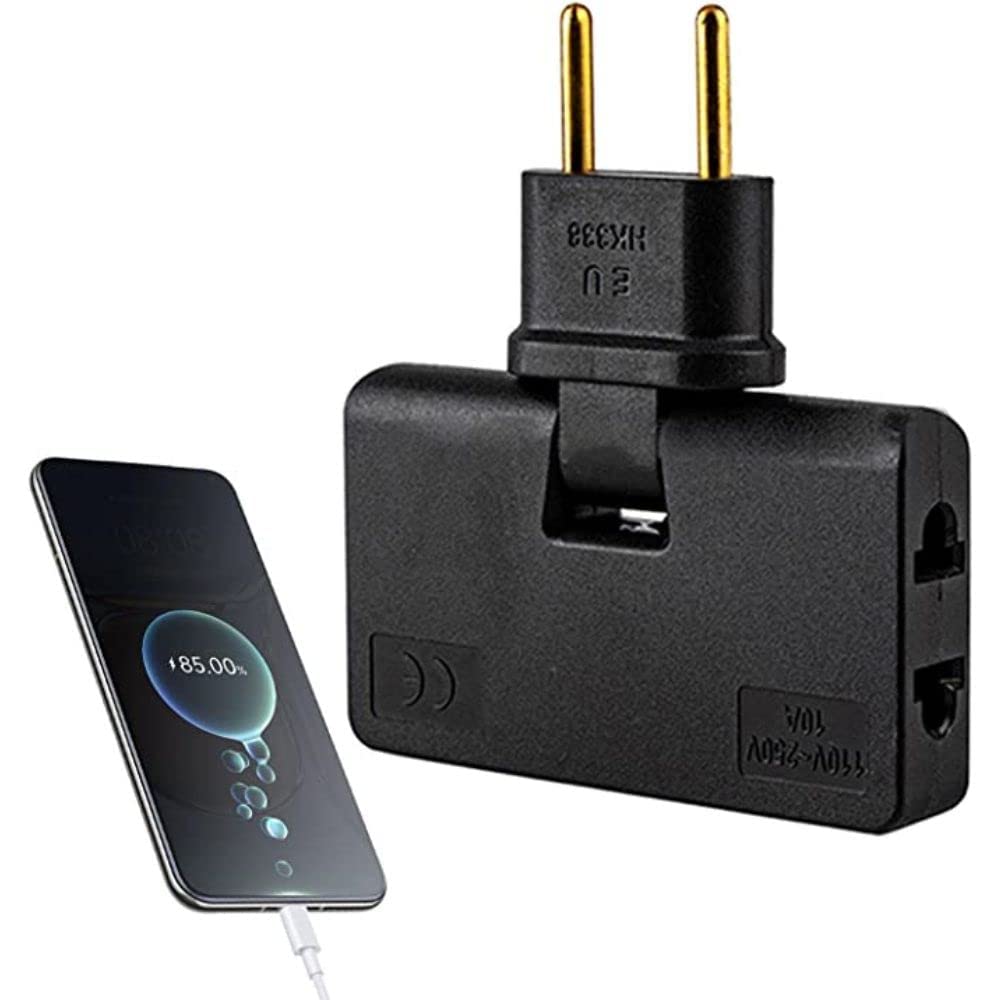 CELLEBII®Extension Plug Electrical Adapter 3 in 1 Adaptor 180 Degree Rotation Adjustable for Mobile Phone Charging Converter Socket (Pack of 1) 3