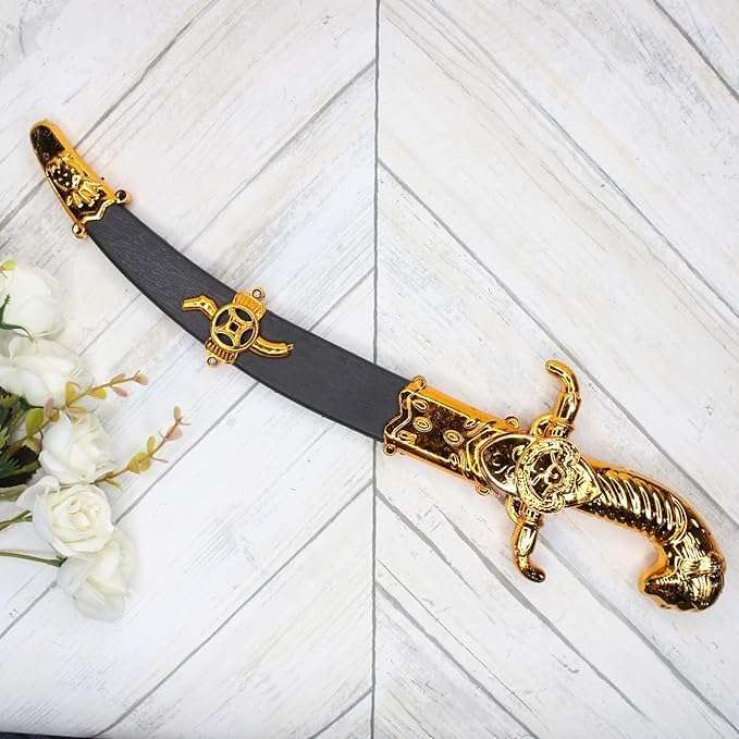 CLASSIC EXPORT Toy Sword with Cover, Black, Role Play Talwar for Kids Talwar Toy with Cover Theme Role Play Talwar Toy for Kids Black Pack of 1 4