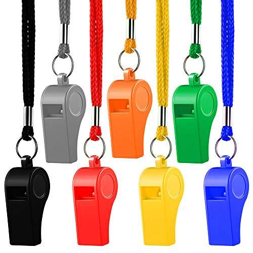 Hipat Whistle, 12 Packs Sports Whistles with Lanyard, Loud Crisp Sound Whistle Bulk Ideal for Coaches, Referees, and Officials 3