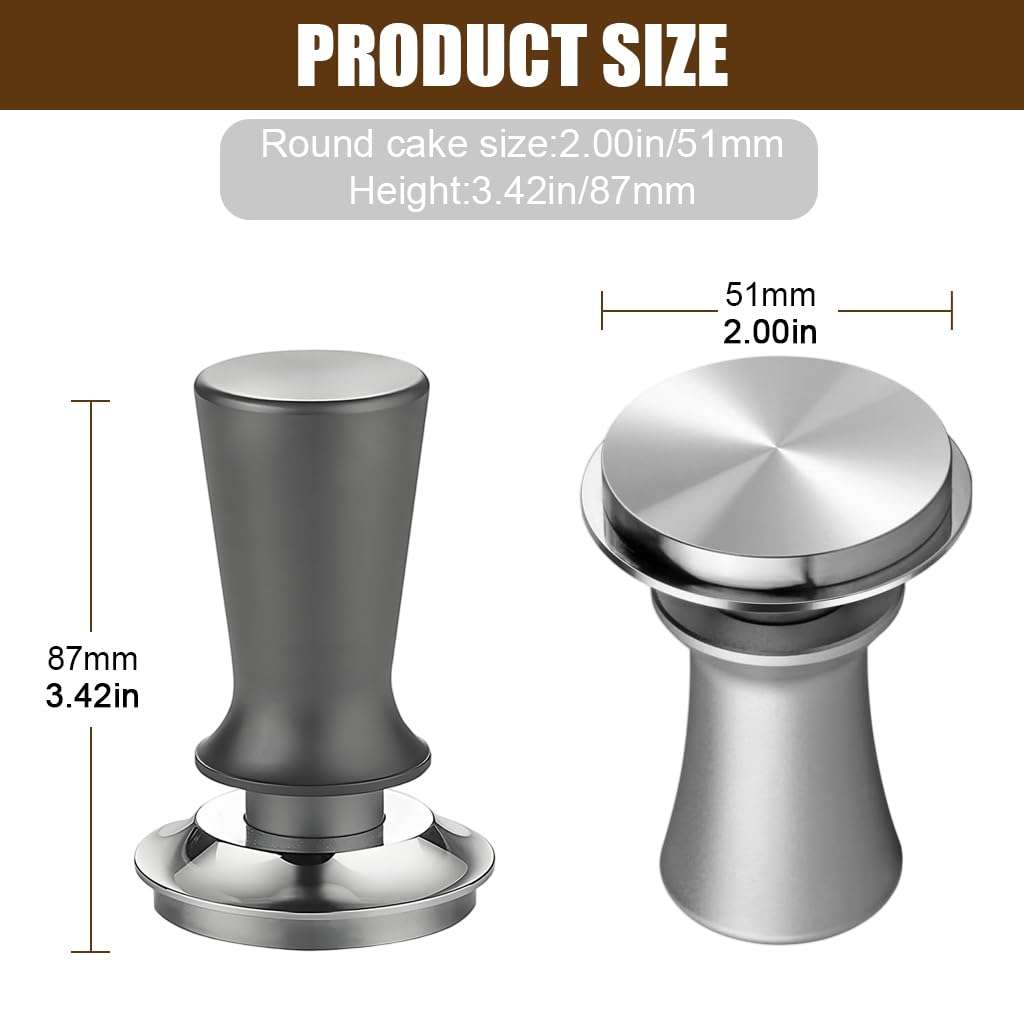 Supvox® Espresso Tamper 51mm Spring-Loaded Coffee Tamper with Consistent Pressure for Balanced Tamping, Stainless Steel Base & Ergonomic Handle for Barista Espresso Machine 4