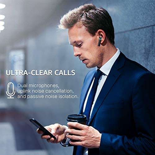 Cshidworld Wireless Earbuds, Bluetooth 5.0 Earbuds Headphones, True Wireless Stereo Earphones with 30Hrs Playback, Hi-Fi Sound Bluetooth Headset with Charging Case One-Step Pairing Noise Cancelling 4