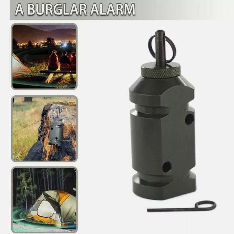 Security Systems Perimeter Trip Wire Alarm, Perimeter Trip Wire Alarm Device 360 Degree Coverage Early Warning Reusable Device for Camping Security Property Safety Aluminum Alloy Camp Safe 5