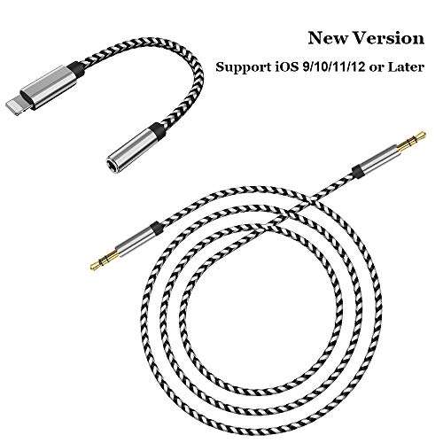 Apple MFi Certified Lightning to 3.5mm Aux Adapter - Compatible with iPhone 14/14 Pro/13/13 Pro/12, iPhone to Car Stereo Cord 2