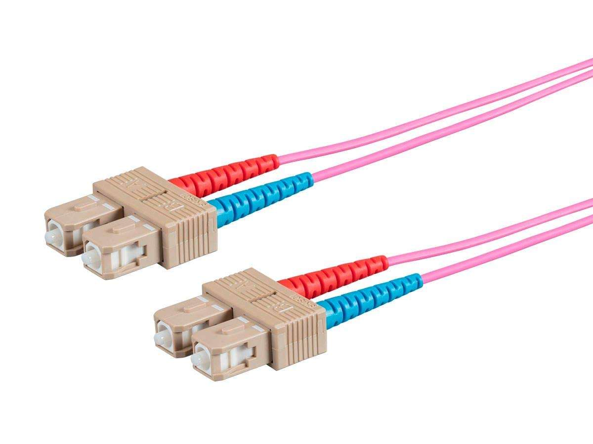 Monoprice Fiber Optic Cable - 10 Meter - Purple | OM4, SC/ST, Multi Mode Duplex, (50/125 Type) - Entegrade Series 1