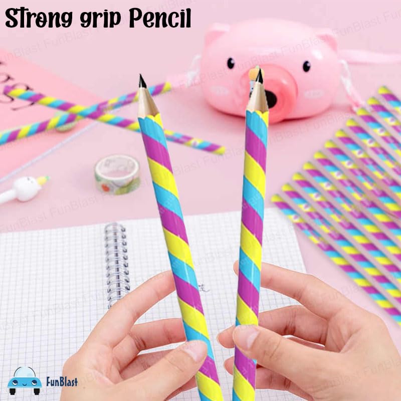 FunBlast Pencil Set for Kids, Stylish Pencil Set for Girls/Boys, Strong Grip Pencil for Students, Pencil Set for Kids – Pack of 12 Pencils (Multicolor) 6