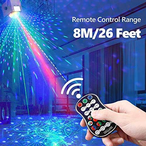 Party Dj Disco Stage Light with Sound Activated and 60 Color Changing, Bietrun Led RGB Laser Rave Flashing Strobe Lights with Remote Control for Parties, Wedding, Dance Floor, Bar, DJ, Birthday, KTV 5