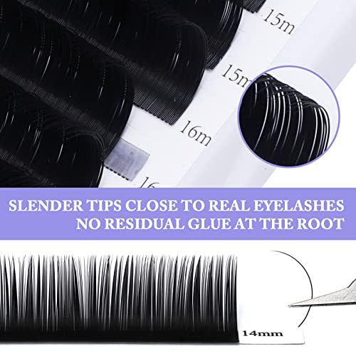 Eyelash Extension Lashes 8-25mm Length Individual Eyelashes C/D Curl Classic Eyelash Extensions Supplies .10 .15 .20 .25mm Single Lashes (0.10-D, Mixed 20-25mm) 3