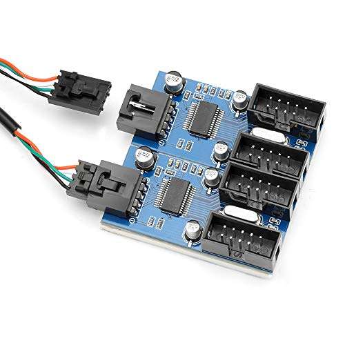 Internal USB Hub, Expands 4 USB 2.0 Ports, 9pin USB Header Male 1 to 4 Female Extension Card USB 2.0 Splitter Cable Connector for Motherboard, Adapter Port Multiplier for CPU, WiFi Receiver, Fans 6