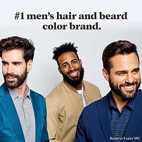 Just For Men Mustache & Beard, Beard Coloring for Gray Hair with Brush, with Keratin Biotin Aloe and Coconut Oil for Healthy Facial Hair - Light-Medium Brown, M-30, Pack of 3 (Packaging May Vary) 5