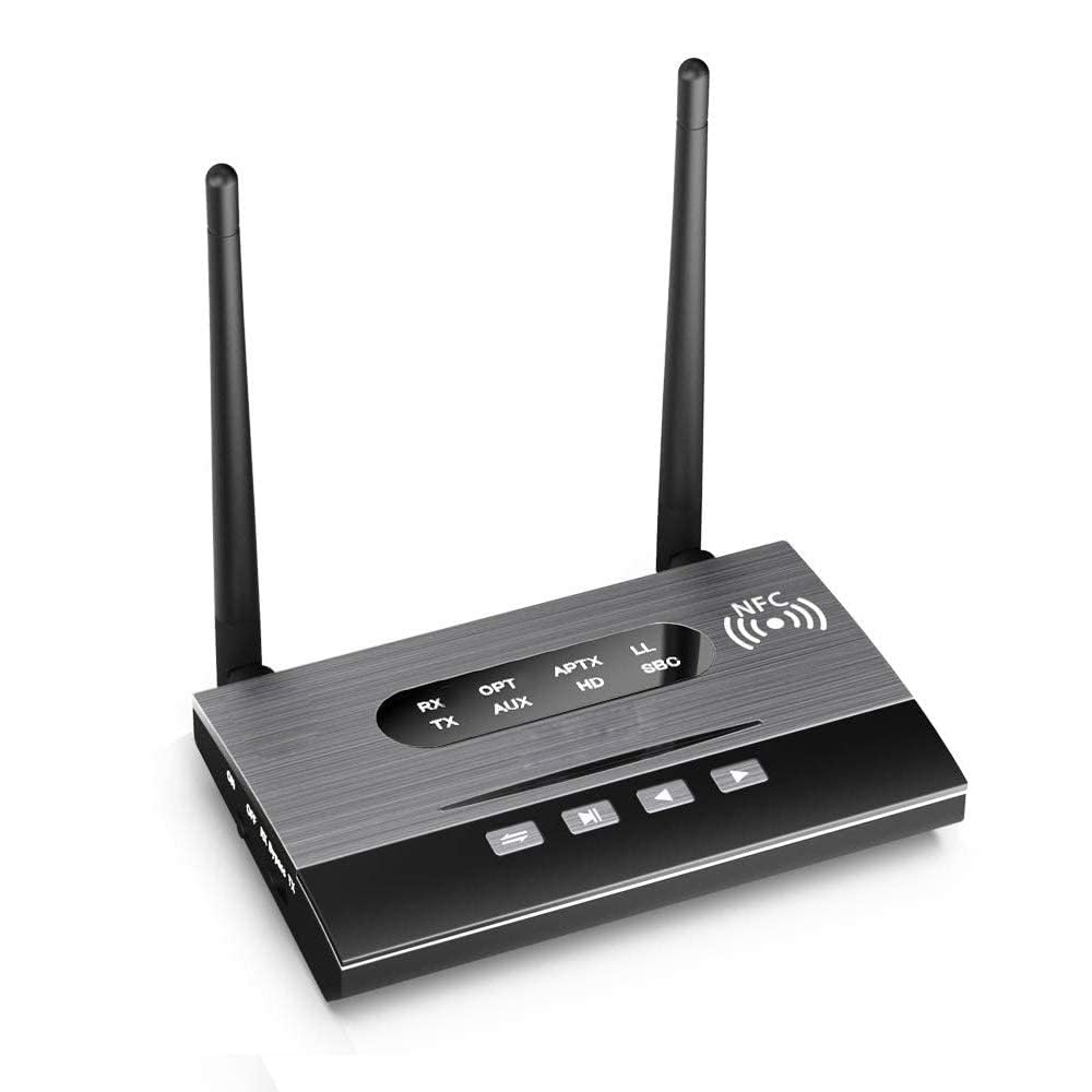 ETZIN ETZIN Bluetooth 5.0 Transmitter Receiver, 3-in-1 Wireless Bluetooth Audio Adapter 30m Extra Long Indoor Range, Double Pairing with NFC Bypass (EPL-1184WA)