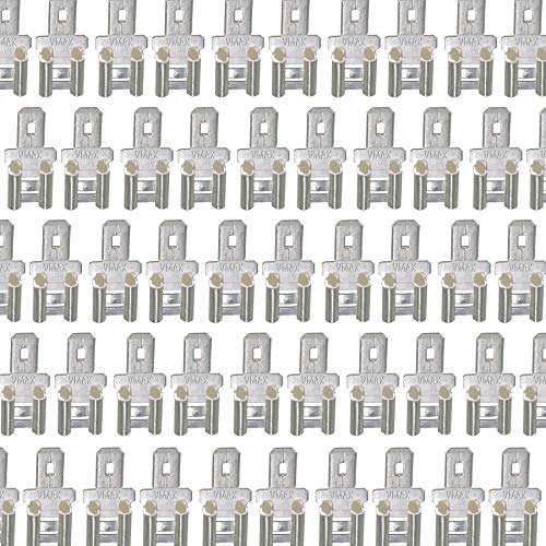 QTY50 F2 TO F1 TIN PLATED SLA BATTERY TERMINAL ADAPTER 0.250 TO 0.187 1