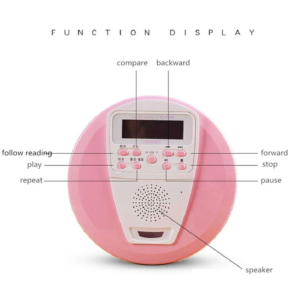 QAIYXM Rechargeable Portable CD Player for Audio CD&MP3 Disk Support U Disk&TF Card with Built-in Speaker & Anti-Shock/ESP,B 3