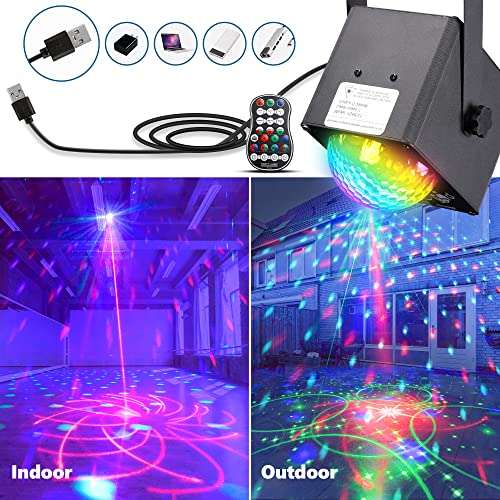 Party Dj Disco Stage Light with Sound Activated and 60 Color Changing, Bietrun Led RGB Laser Rave Flashing Strobe Lights with Remote Control for Parties, Wedding, Dance Floor, Bar, DJ, Birthday, KTV 3
