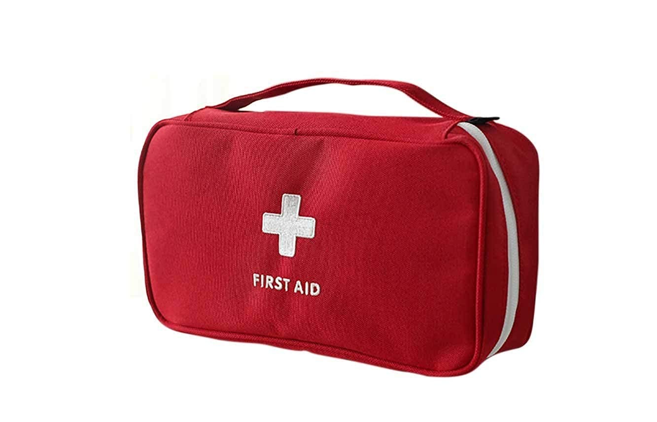 Pekos Polyester Large Medical First Aid Kit Storage Pouch | Medical Emergency Kit Storage Bag | First Aid Kit Pouch | Medicine Organizer Box for Travelling Car, Home, Office (Multicolor) 1