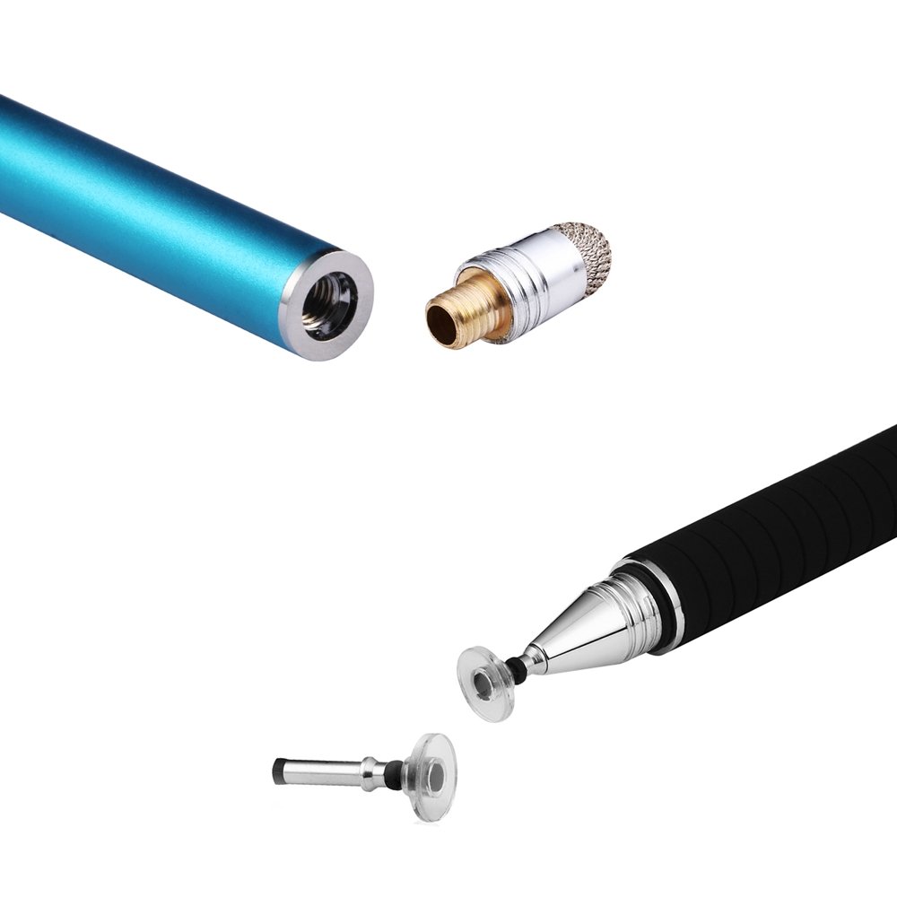 Mixoo 2-in-1 High Precision Stylus (Disc & Fiber Tips 2 in 1 Series), Extra with 3 Replaceable Tips, Compatible with Capacitive Touch Screen Devices (Blue) 3