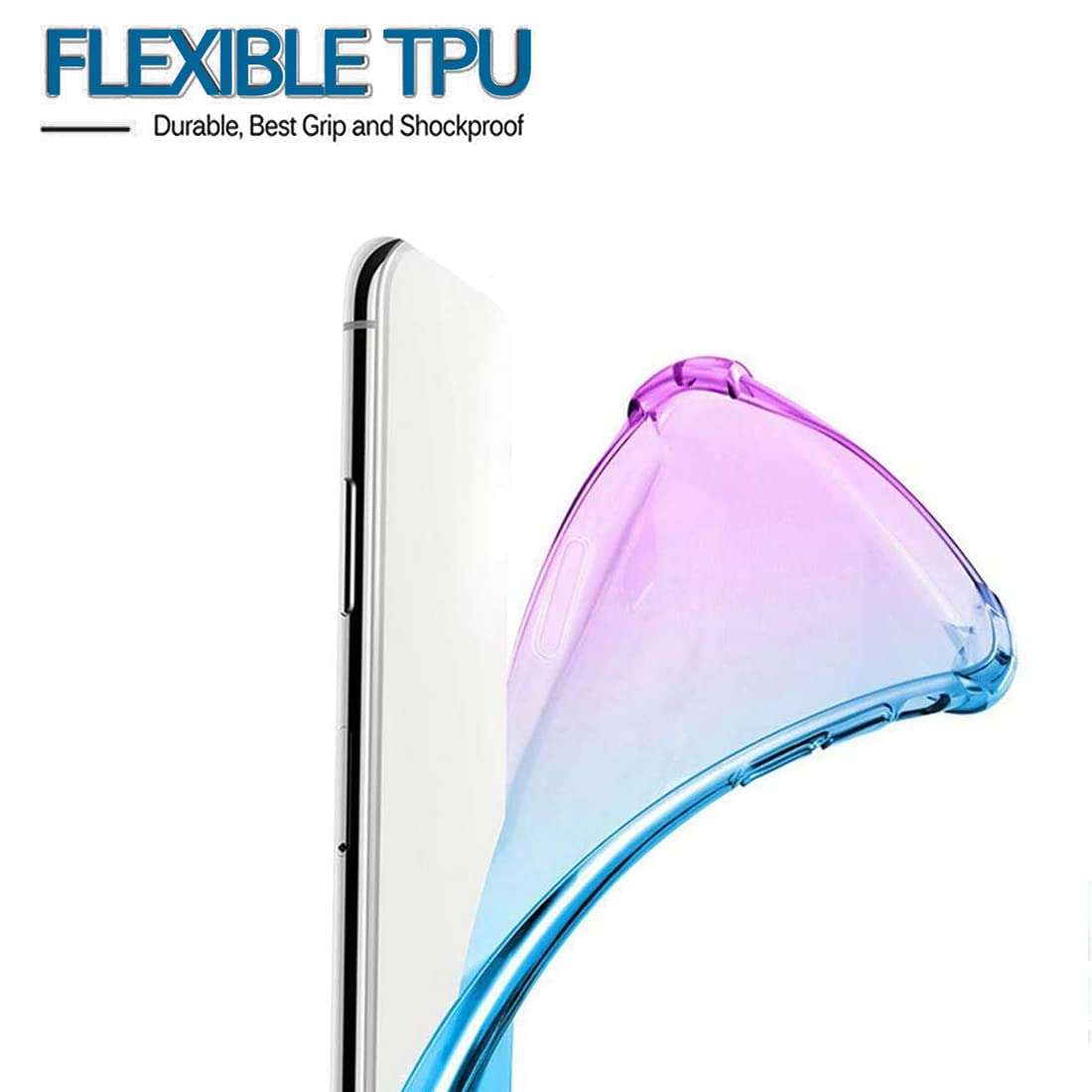 KOARWVC Case for Galaxy S8 Plus Case, Samsung S8+ SM-G955U Case, Crystal Clear Case Gradient Slim Anti Scratch TPU Shockproof Protective Phone Cases Cover for Samsung Galaxy S8 Plus (Purple/Blue) 5