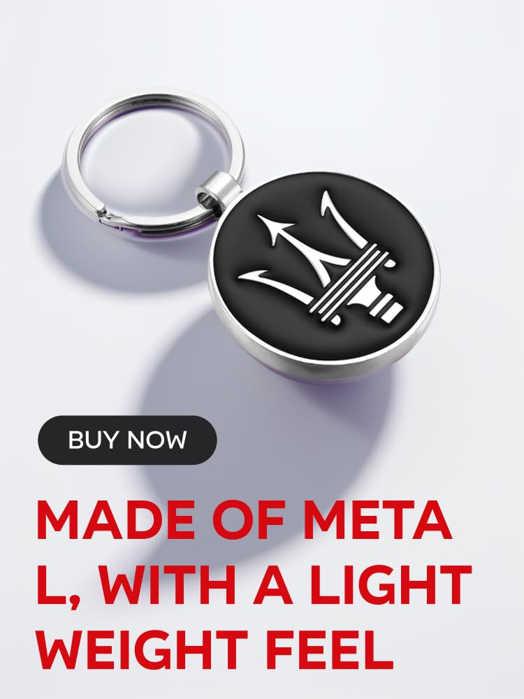 Mioteila 1pc For Maserati Car Keychain Keyring,Key Chain Key Ring Replacement for Key Fob,Car Key Fob for Maserati Accessory Men Women (mase-Keychain-short) 4