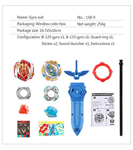 Bey Battle Burst Evolution Attack Gyro Metal Fusion Battling Tops with 4D Launcher Battle Set 2 in 1 2