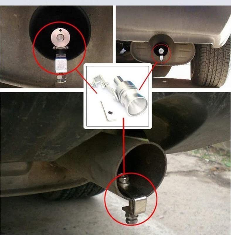 BRYGHT™ Turbo Type Sound Whistle Car Silencer Exhaust Silver for Nissan Patrol 5