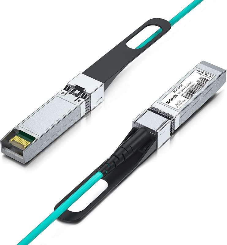 10Gtek 10G SFP+ AOC Cable - 10GbE SFP+ to SFP+ Active Optical Fiber Cable, OM3 MMF Direct-Attach Fiber Assemblies with SFP+ connectors for Cisco SFP-10G-AOC15M, Ubiquiti UniFi, Mikrotik, 15-Meter 3