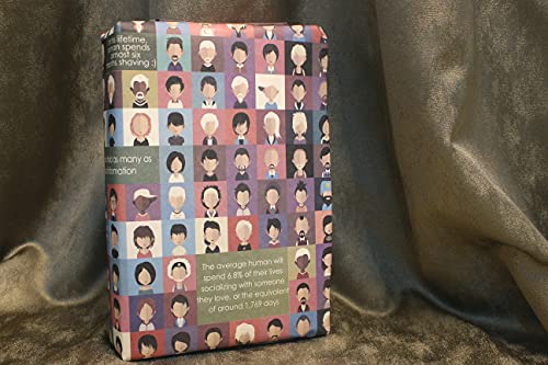 eVincE set of 12 large Gift Paper Bags | Graphical Human faces and facts children adults | office gifts birthday Anniversary Business gifting Diwali Christmas |matt finish | 11" x 13" x 4" size 6