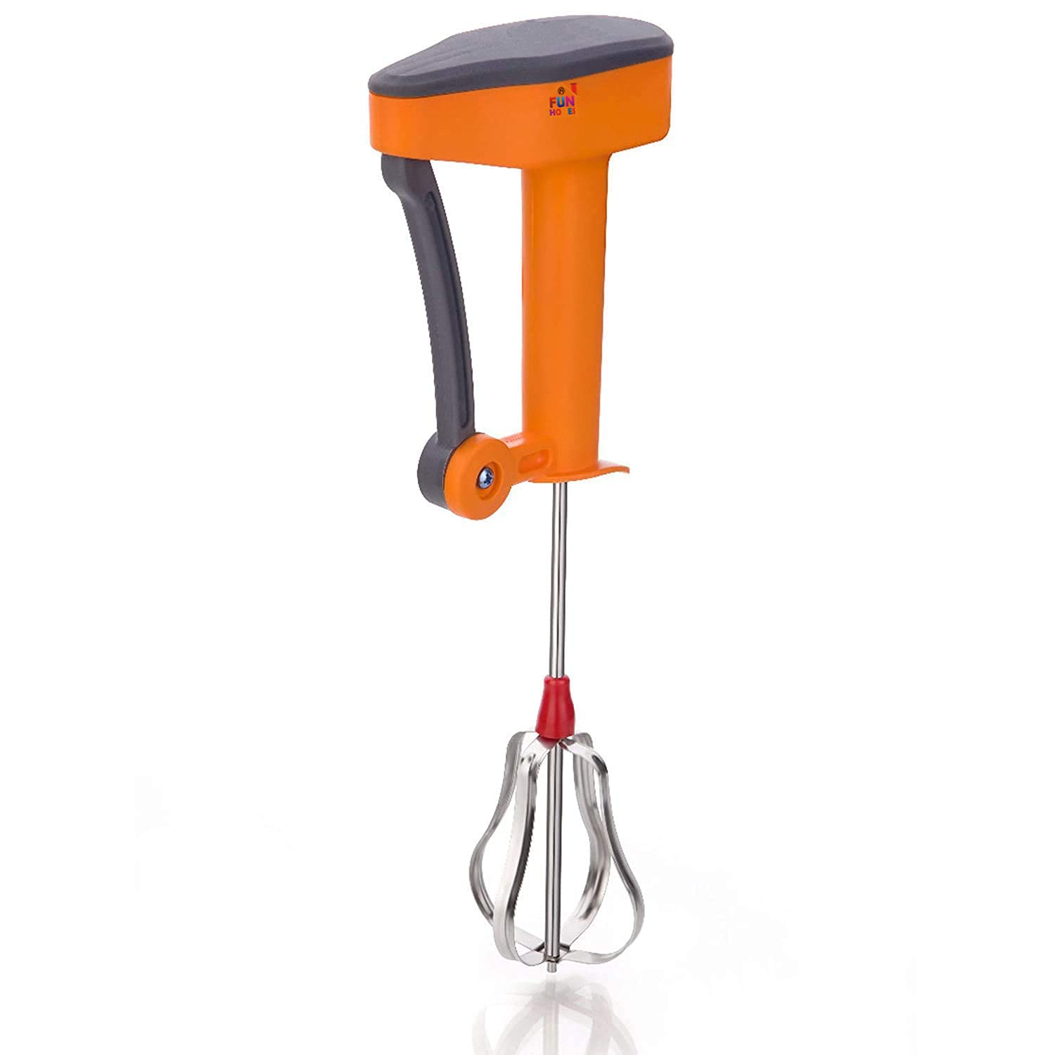 PRIVERA Power-Free Hand Blender and Beater in Kitchen Appliances with High Speed Operation (Egg and Cream; Milkshake; Soup; Lassi; Butter Milk Maker) (Orange)