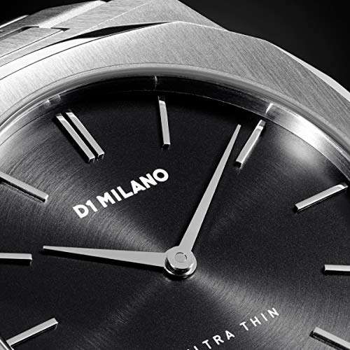 D1 Milano Stainless Steel Ultra Thin Analog Black Dial Women Watch-Utbl05, Silver Band 5