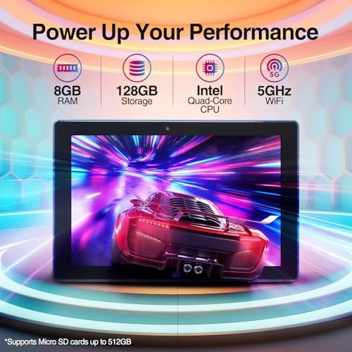 Fusion5 10.1" Windows 11 Tablet PC - FWIN232 Plus Ultra Slim Windows Tablet Computer - Intel 13th Gen, 8GB RAM, Full HD 10 Inch Display, 5G WiFi, USB 3.0, Micro HDMI, Dual Cameras, Bluetooth 2