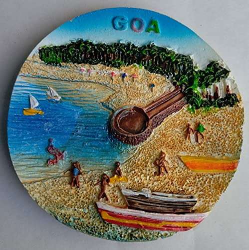SSL TRUST ME Plastic Poly Resin Fridge Magnet Beautiful Goa Home & Decor (3 x 1 x 2.5 inch, Multicolour) Magnetic/Gift (Small Size) 6