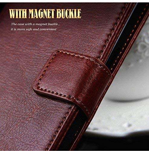 Frazil Vintage Stylish PU Leather Kickstand Premium Wallet Flip Case Cover with [ Stand View & Card Holder Option ] for Vivo Y95 (Brown) 6