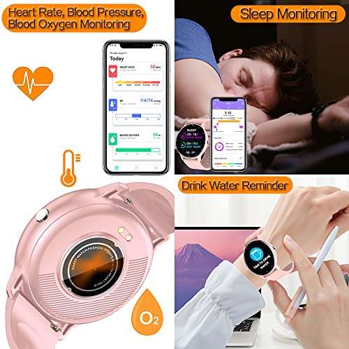 0.3inch Ultra Thin Smart Watch Fitness Tracker Pedometer with Heart Rate, Blood Pressure, Blood Oxygen and Sleep Monitoring Functions, Support Message Push Notification, Multiple OSD Languages 2