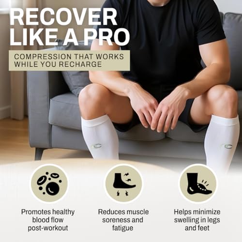 ProCompression Compression Calf Sleeves for Men & Women - Shin Sleeves for Shin Splint Relief, Travel, and Running Support - Royal Blue (Small/Medium) 5