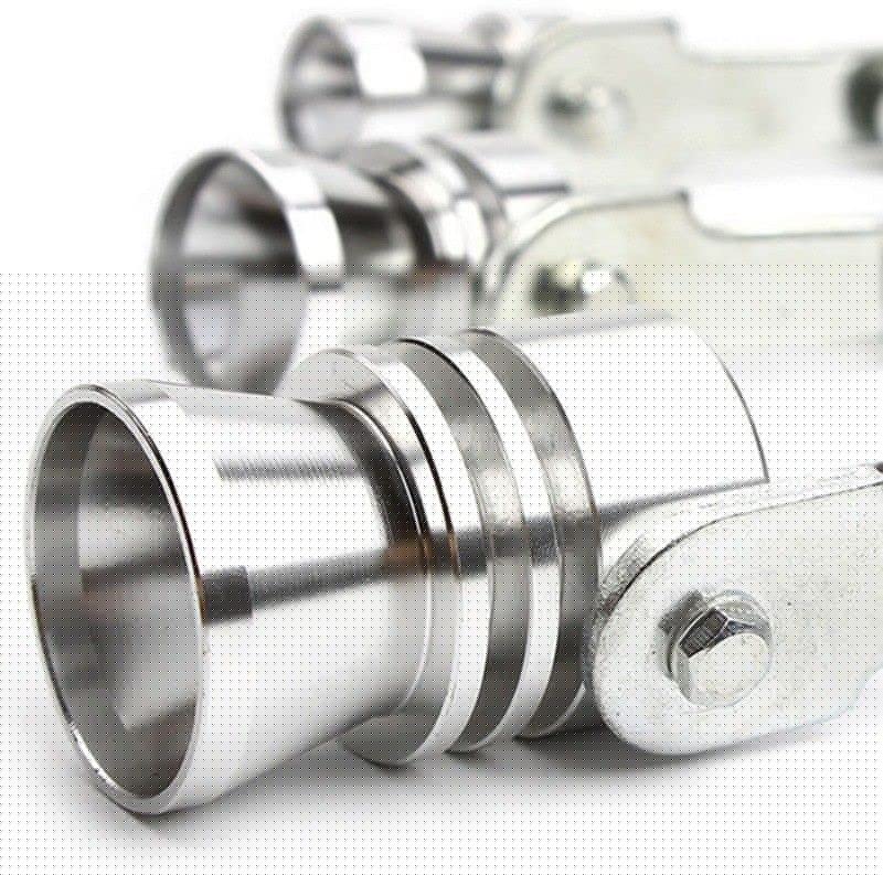 BRYGHT™ Turbo Type Sound Whistle Car Silencer Exhaust Silver for Nissan Patrol 4