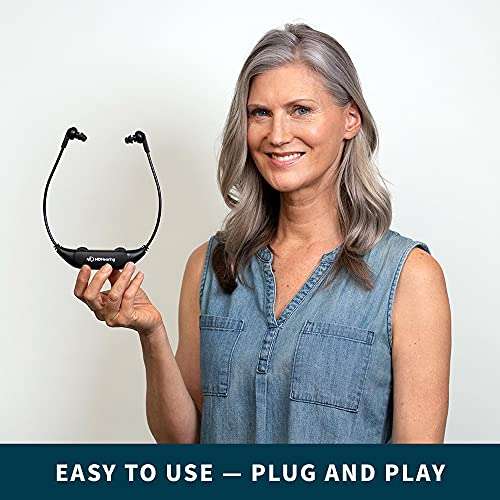 QuietTV Wireless Headphones for TV from MDHearing, Comfortable TV Headset, Plug & Play, Rechargeable, Perfect for Seniors, Assists Hearing, Includes Charging Base and Single Headphone Set 2