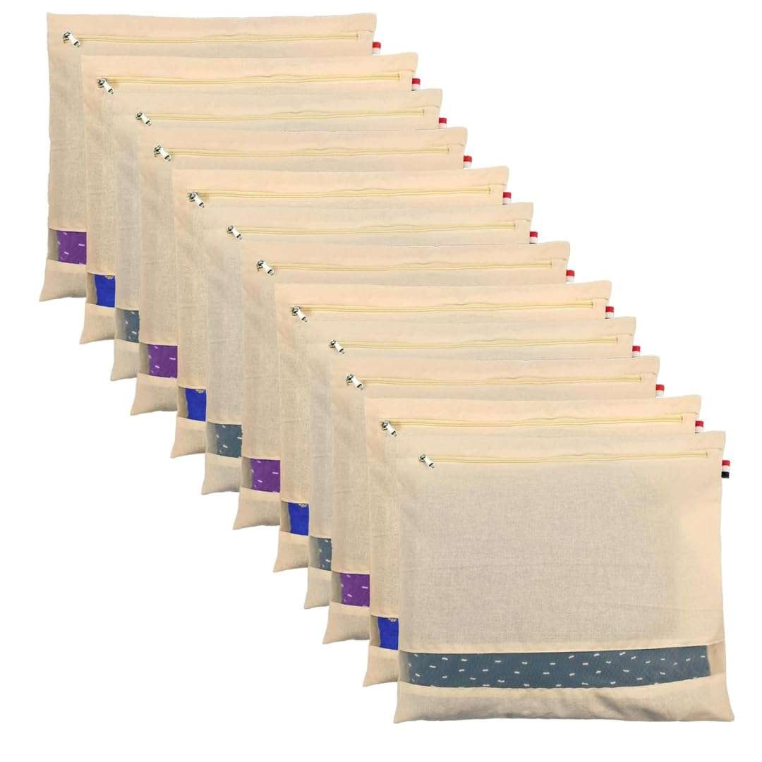 PRIMESAGE® Saree Covers for Storage Saree Organiser for Wardrobe Saree Cover Saree Covers Cotton Saree Covers for Storage Saree Bags Saree Bags for Storage Saree Cover | 16x14inches (Pack of 12) 1