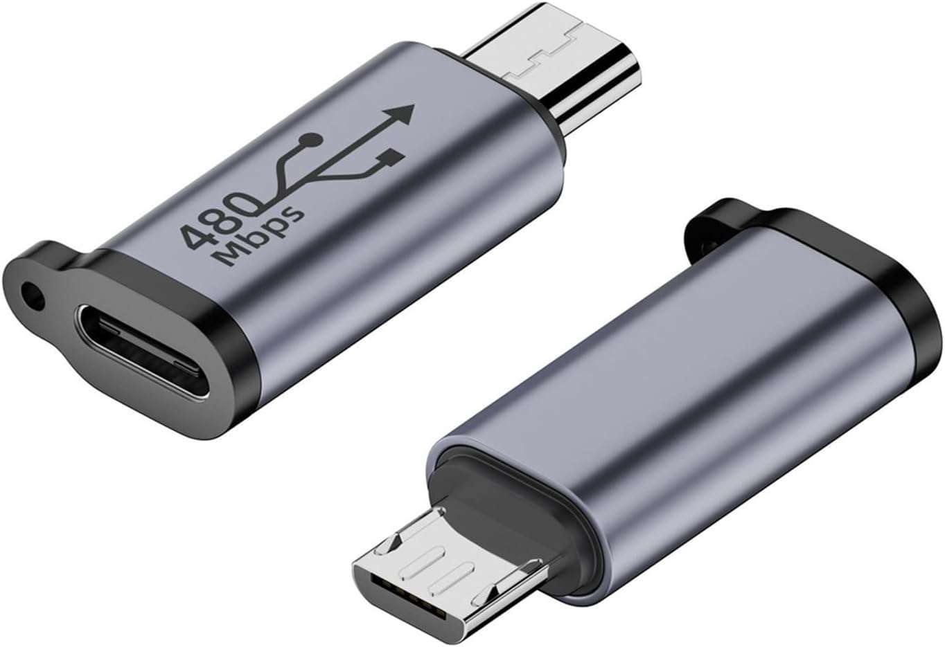 ETZIN USB-C to Micro USB Adapter, USB Type C Female to Micro USB Male Converter USB C to Micro B 2.0 Charge & Data Sync Compatible with Samsung Galaxy S7 S6 J7 Note 5 Kindle Ps4 and More-EPL-1300CC 1