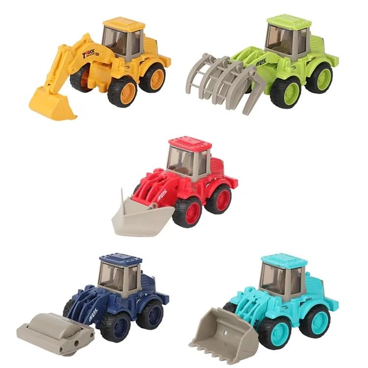 PLUSPOINT 5Pc Construction Vehicles Excavator Digger Toy Farm Tractor For Kids Pretend Play Toy Trucks Play Set Building Vehicles Set For Kids 3-14 Years. (5Pc Truck),Multicolor