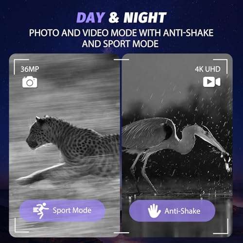 Night Vision Goggles - 4K Night Vision Binoculars with 5000mAh Rechargeable Battery, 32GB TF Card can Save Photo and Video, 3'' HD Screen for Camping & Security, Black 4