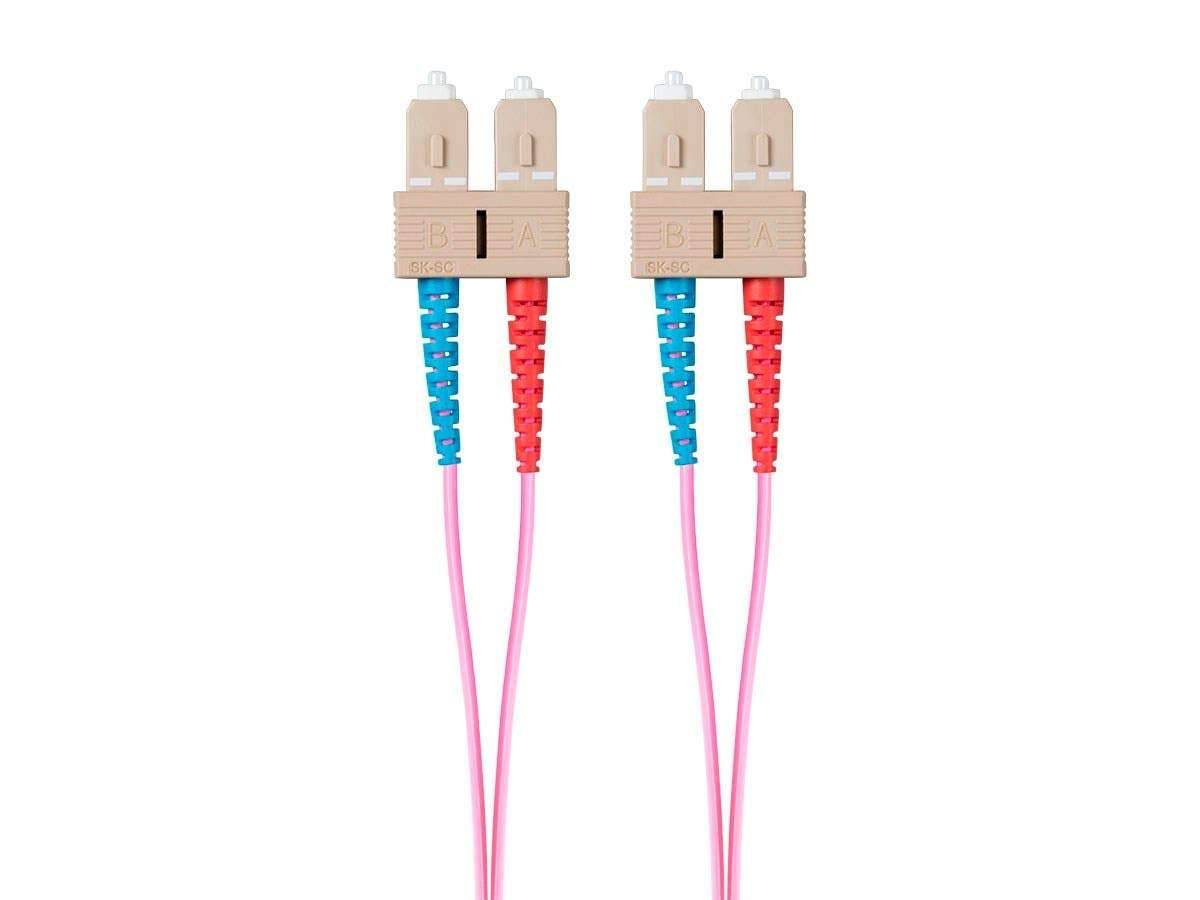 Monoprice Fiber Optic Cable - 10 Meter - Purple | OM4, SC/ST, Multi Mode Duplex, (50/125 Type) - Entegrade Series 2