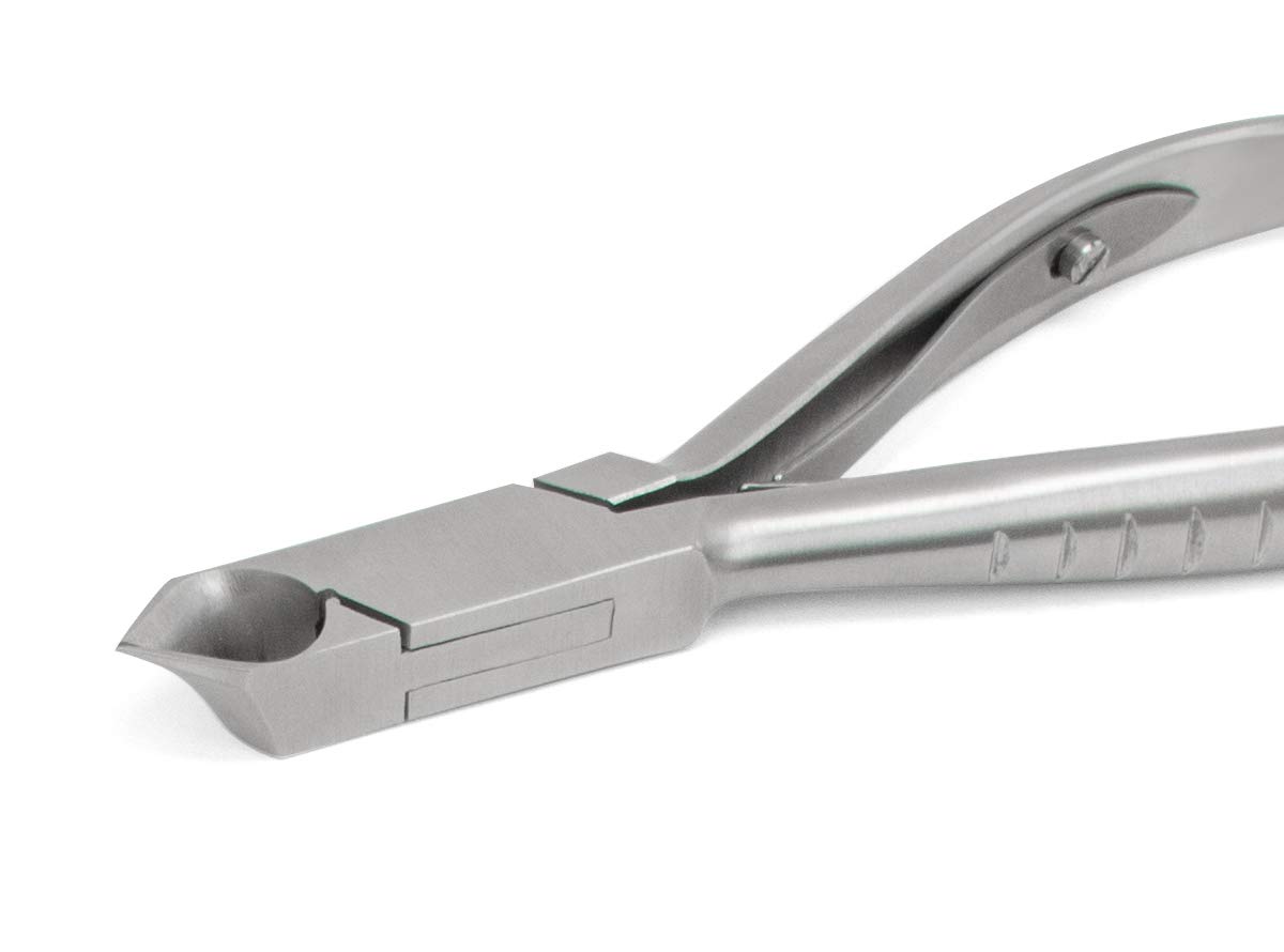 p124 - Pedicure Toenail Front Cutters FINOX Surgical Stainless Steel Toe Nail Nippers German Podiatry Nails Clippers Tool in Leather GERmanikure Solingen 3