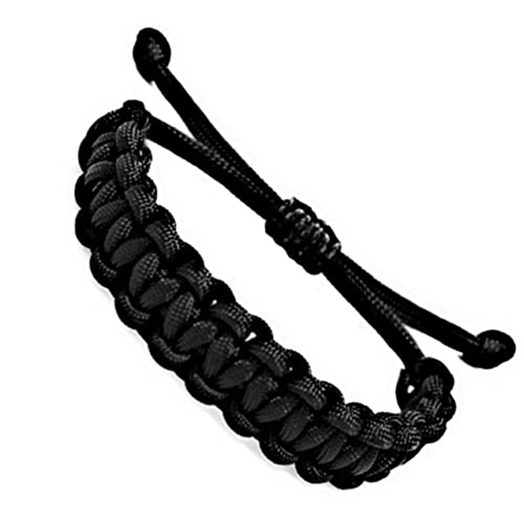 FashCore Black Handmade Wristband Cobra Braided Macramé Paracord Bracelet for Men Women. Pack of 1 1