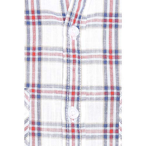 Life by Shoppers Stop Mens 2 Pocket Checked Shirt (Red_Small) 5