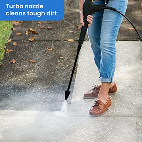 AGARO Royal High Pressure washer, 1800 Watts Motor, 140 Bars, 7L/Min Flow Rate, 5 Meters Outlet Hose, Upright Design With Wheel, For Car, Bike and Home Cleaning Purpose, Turbo Nozzle, Black and Orange 4