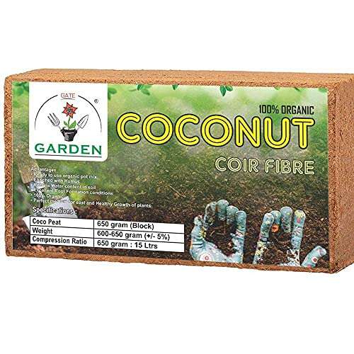 GATE GARDEN Kraft Seeds Cocopeat - 1 Kg Block |Expands up to 25 Liters |Coconut Fibre Compost |Fertilizers for Home Garden |Plant Growth Booster |Organic Manure for Pot Plants |Soil Mix for Home 2