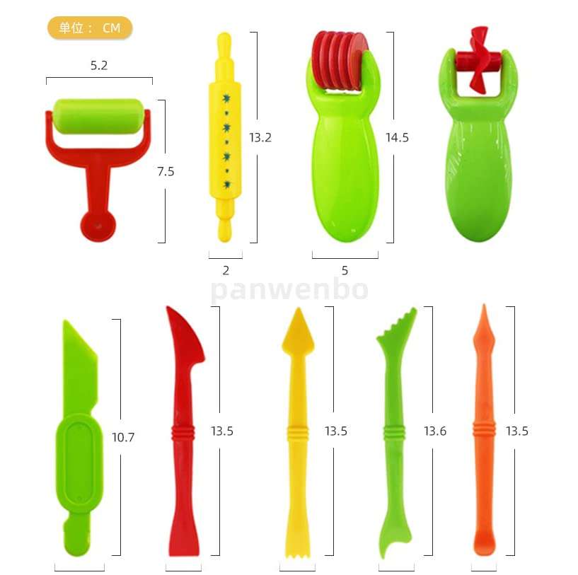 Imicreate 26 pcs Plastic Different Shapes and Sizes Art Clay and Dough Playing Tools Set for Children Ages 3 and Up, Multicolor 3