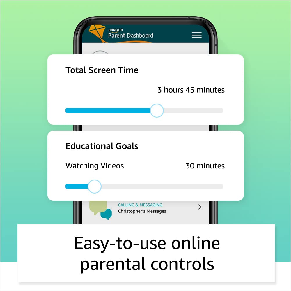 Amazon Fire 7 Kids tablet (newest model) ages 3-7. Top-selling 7" kids tablet on Amazon. Set time limits, age filters, educational goals, and more with parental controls, 16 GB, Blue 4
