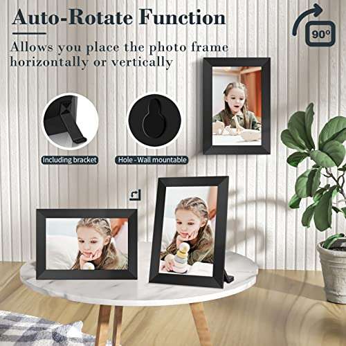 Jimwey Smart WiFi Digital Picture Frame - 10 Inch Frameo Digital Photo Frame with Native 1080P IPS Touch Screen, Built-in 16GB Storage, Auto Rotate, Easy Setup to Share Moment Instantly via Frameo APP 6